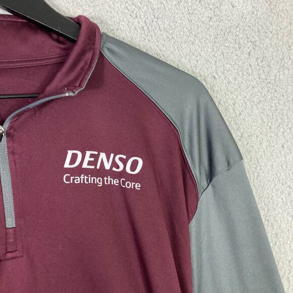Men's Colosseum Denso Maroon/Gray Quarter-Zip Pullover Windbreaker Jacket Sz XXL - Picture 2 of 7
